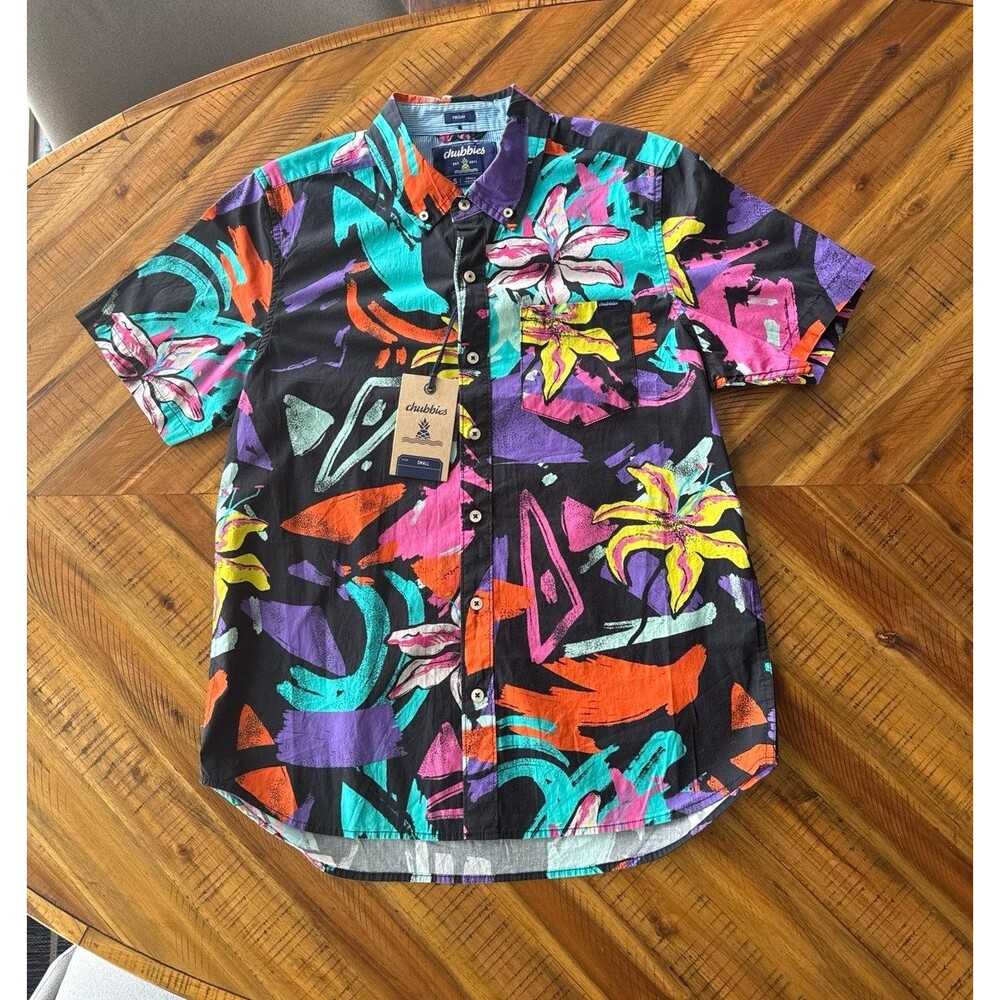 Chubbies Men’s Friday Short Sleeve Button-Up Shirt Small NWT